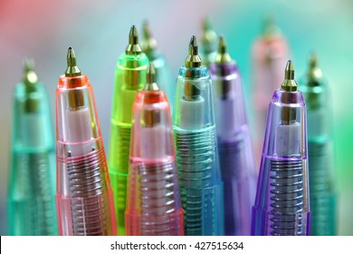  automatic colored ballpoint pens - Shutterstock ID 427515634