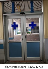 Automatic Doors At The Entrance Of Hospital.