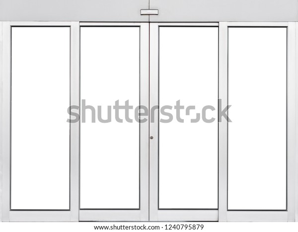 Automatic Double Sliding Glass Door Isolated Stock Photo Edit Now