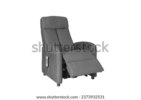 Automatic electric adjustable armchair  on white background