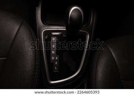Automatic exchange. Automatic vehicle, gear lever. High quality automotive photo