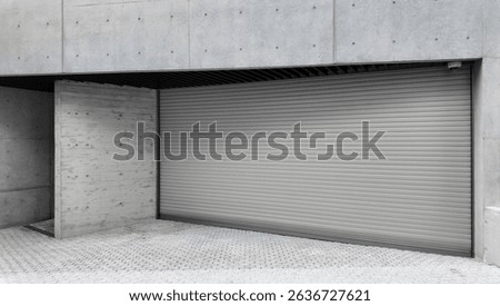 automatic garage door in front view