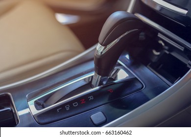 automatic gear parked inside modern vehicle car automobile