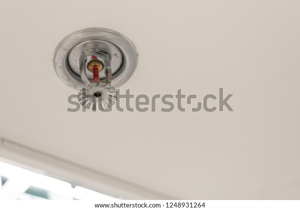 Automatic Head Fire Sprinkler Extinguisher On Stock Photo Edit