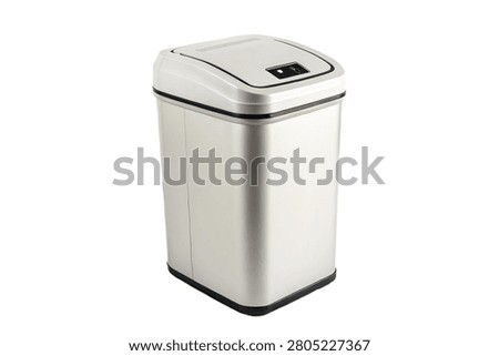 Automatic Infrared Motion Sensor Trash Can isolated on white transparent background.