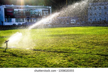 automatic lawn wantering big green footbal field