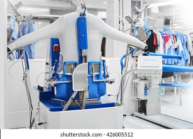 Automatic Machine For Steam Ironing Clothes At The Dry Cleaners