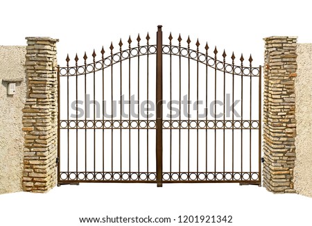 Automatic opening entry grid, isolated on white background.               