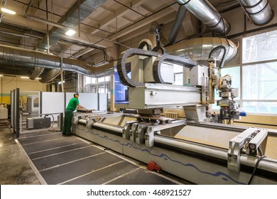 Automatic Robot At A Furniture Factory