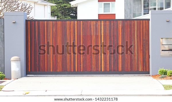 Automatic Slide Open Front Gate Vertical Stock Photo 1432231178 ...