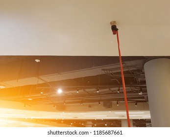 Automatic Test Equipment Smoke Detector.on The Ceiling.