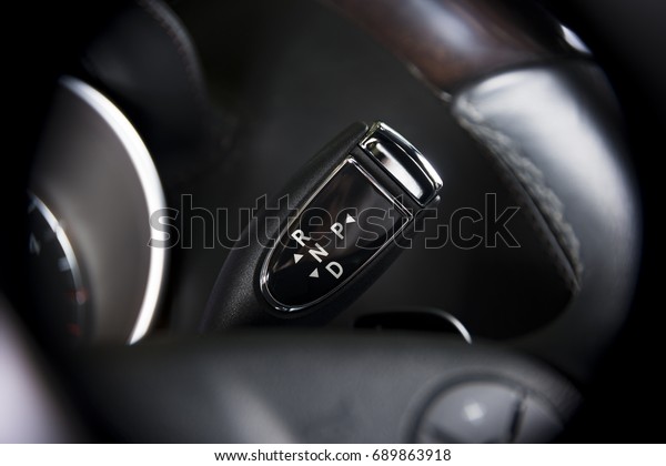 automatic
transmission gearbox in the car macro
black