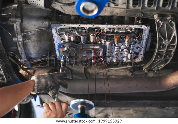 Automatic Transmission Service by Change Automatic\
Transmission Filter and\
Fluid.