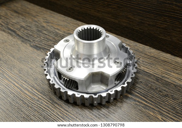 Automatic
transmission spare part on wooden
background