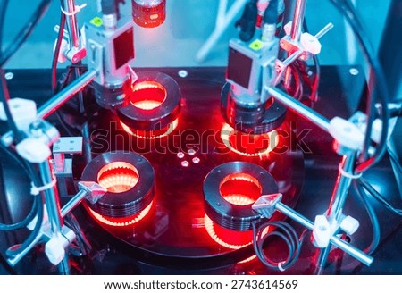 automatic vision sensor camera system in intellegence factory,manufacturing industry for industry 4.0 and technology concept
