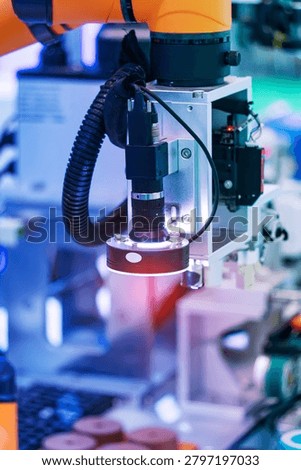 automatic vision sensor camera system in intellegence factory,manufacturing industry for industry 4.0 and technology concept
