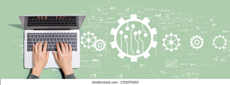 Automation Concept With Person Using A Laptop Computer