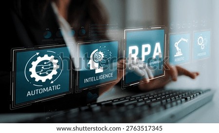 Automation Technology With Robotic Process Automation Concept Displayed On Digital Screens During A Business Meeting Sigmoid