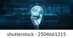 Automation unlocks possibilities, ensuring seamless operations, Hands of robot hold the key to transforming network connection, driving efficiency, innovation, and unlocking groundbreaking technology.