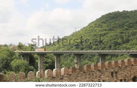Automobile bridge on the Zhinvali reservoir	