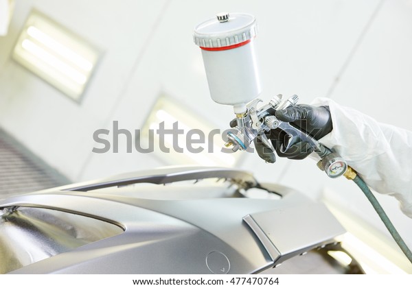 automobile car bumper\
painting in chamber