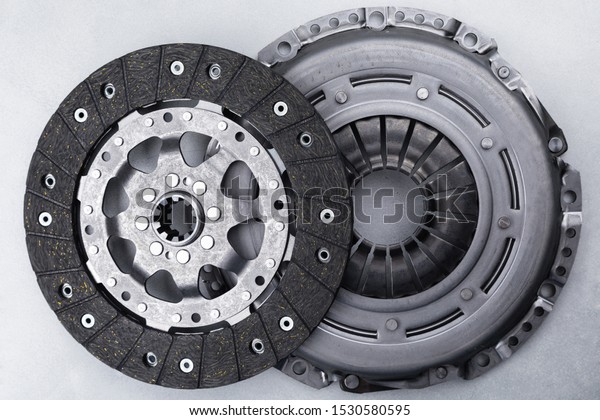 Automobile\
part - brake rotors against white\
background