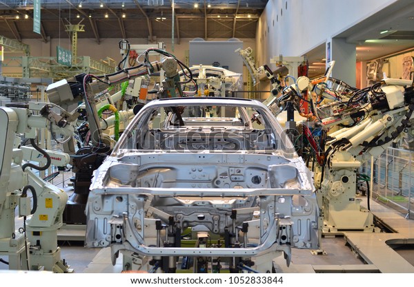 Automotive assembly industry\
exhibition at Toyota factory tour and museums, Nagoya, Japan - Mar\
7 2018