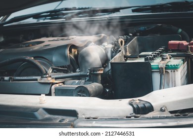 Automotive Engine Overheating On The Road