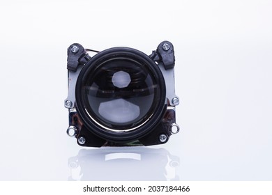 Automotive Headlamp Lens Bi-xenon. Isolate On White Background