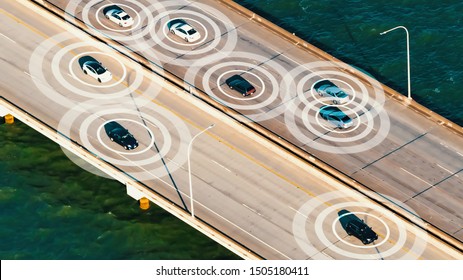 Autonomous vehicles driving and communicating on the highway