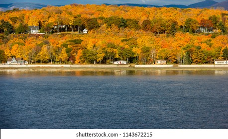 Autum View With Fall Colors On The St. Lawrence River, Canada