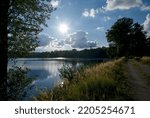 Autumn afternoon on the dam of the Horni Kladiny pond

