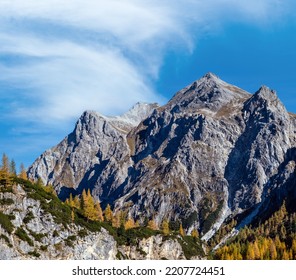 Autumn Alps Rocky Mountain Tops View From Hiking Path, Kleinarl, Land Salzburg, Austria.