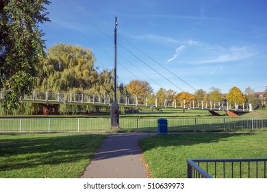 Autumn Capture Christchurch Meadows Park Footbridge Stock Photo (Edit ...