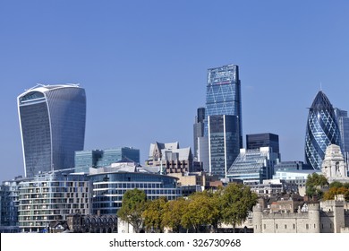 Autumn Cityscape Of London Famous Skyscrapers In The Insurance Sector