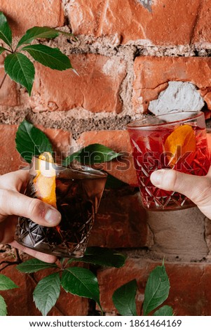 autumn cocktails in women's hands