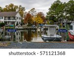 Autumn Color the Chesapeake Bay Shore and Harbor in St Michaels Maryland