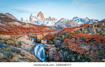 Autumn color in Patagonia.This is the destination of many hikers.