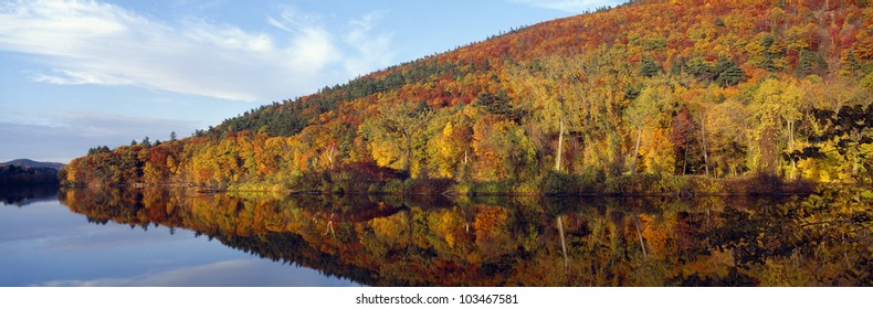 Autumn colors along Connecticut River, Brattleboro, Vermont