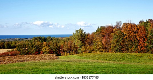 Autumn Colors Along Lake Erie Near Westfield New York In Mid October.