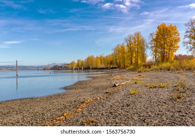 Autumn Colors In A Landscape Troutdale Oregon State.