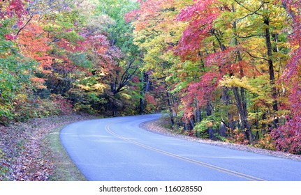 Autumn colors on the Blue Ridge Parkway near Asheville, North Carolina