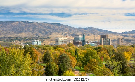 Autumn colors over the city of Boise Idaho