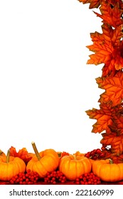 Autumn Corner Border Pumpkins Red Leaves Stock Photo 222160999 ...