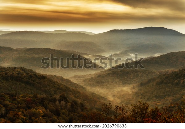 Autumn Equinox morning along the Highland Scenic\
Highway, a National Scenic Byway, Pocahontas County, West Virginia,\
USA