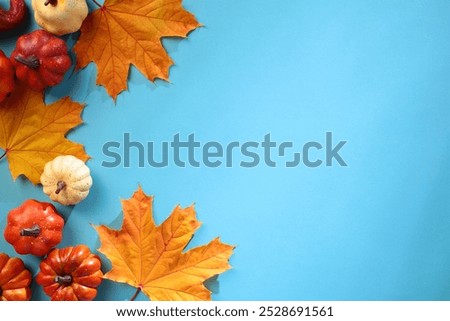 Image, Stock Photo Yellow-orange colors on leaves around a footpath in a park in the northeast of Ghent, Belgium at sunset. Autumn season during November