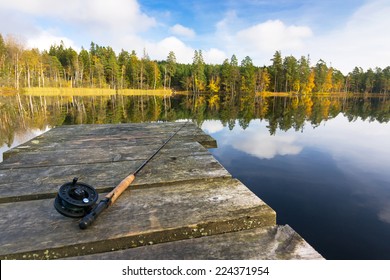 Autumn Fly Fishing In The Lake