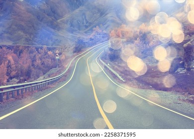 autumn highway view, freedom travel landscape - Shutterstock ID 2258371595