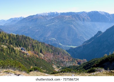 autumn hike to grosser priel mountain in austria - Shutterstock ID 737586724