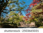 Autumn of Hiroshima castle in Hiroshima, Japan